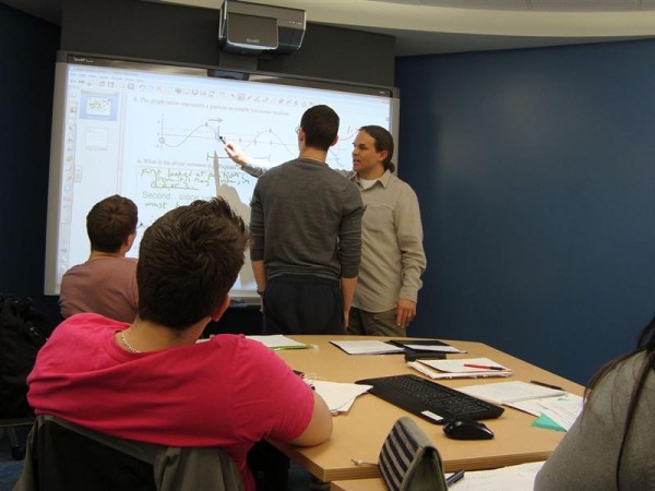 Teacher in Active Learning Classroom