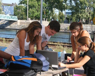 Students at Lachine Canal